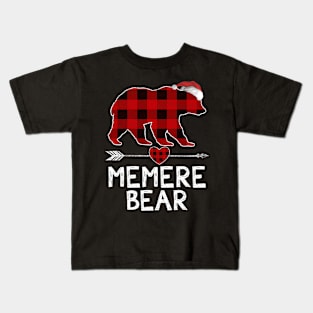 Red Plaid Memere Bear Santa Arrow Shirt Matching Pajama Family Kids T-Shirt